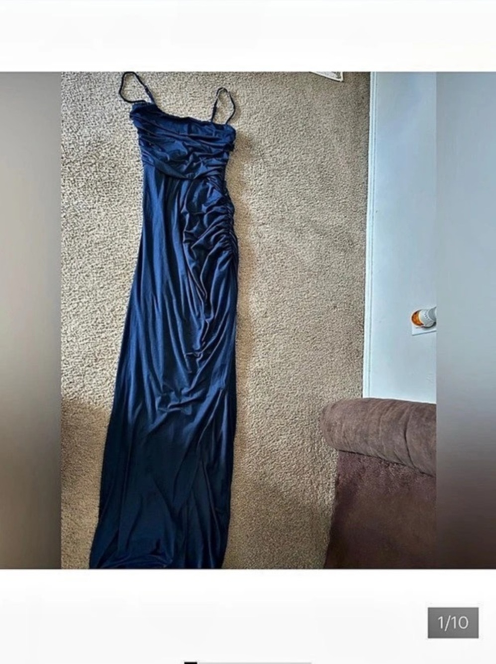 Elegant Ruched Dress in Blue Like New